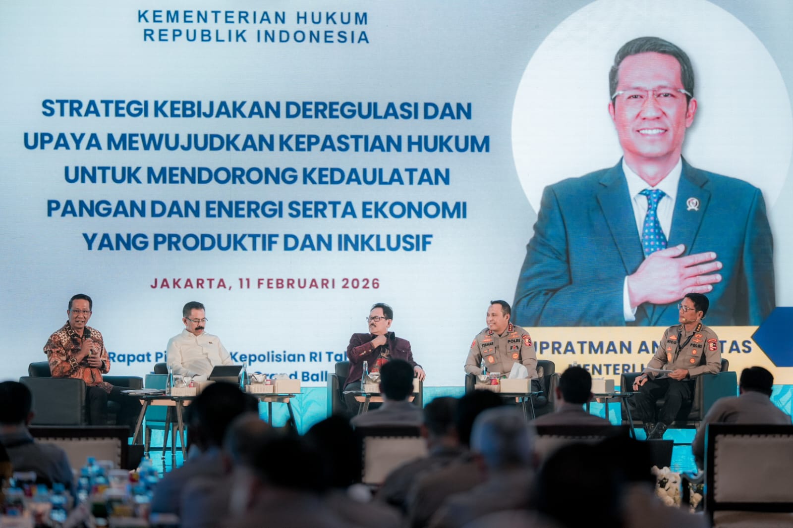 Menkum di Rapim POLRI: KUHP-KUHAP Baru Perkuat Kepastian Hukum untuk Pangan dan Energi